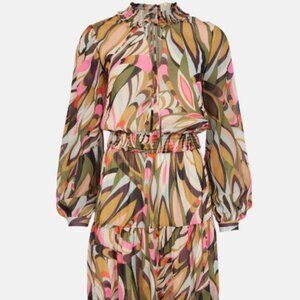 Karen Millen  Kaleidoscope Print Shirred Woven Maxi Dress, New with Tags